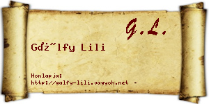 Gálfy Lili névjegykártya